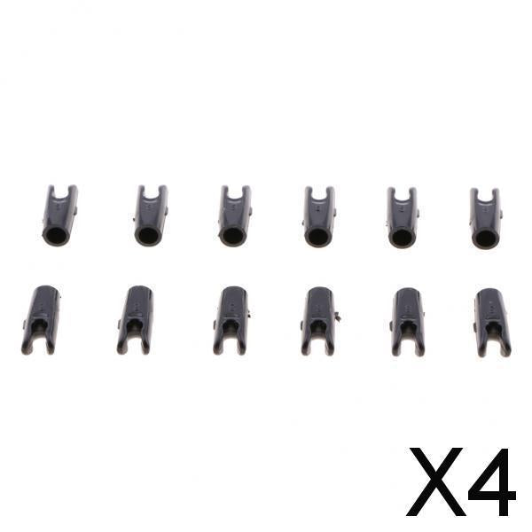 4x12 Pcs Plastic Arrow Nocks SHAFT TAILS for Archery Hunting Shooting Black