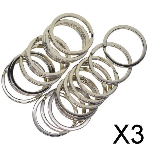 3xVarious Split Key Rings Keys Chain Bag Charms Clasp flat round circle clip 1