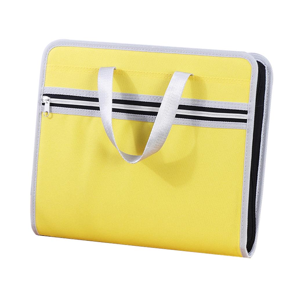 A4 Size File Expanding Folder Organizer Storage Pockets Folder A Yellow