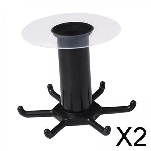 2xWall Mounted Utensil Holder Hook Kitchenware Storage Rack for Towel Spoon Black