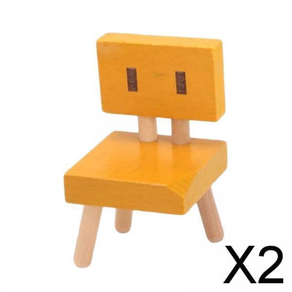 2xMini Small Chair Ornament Desktop Mini Chair for Desk Living Room Decoration