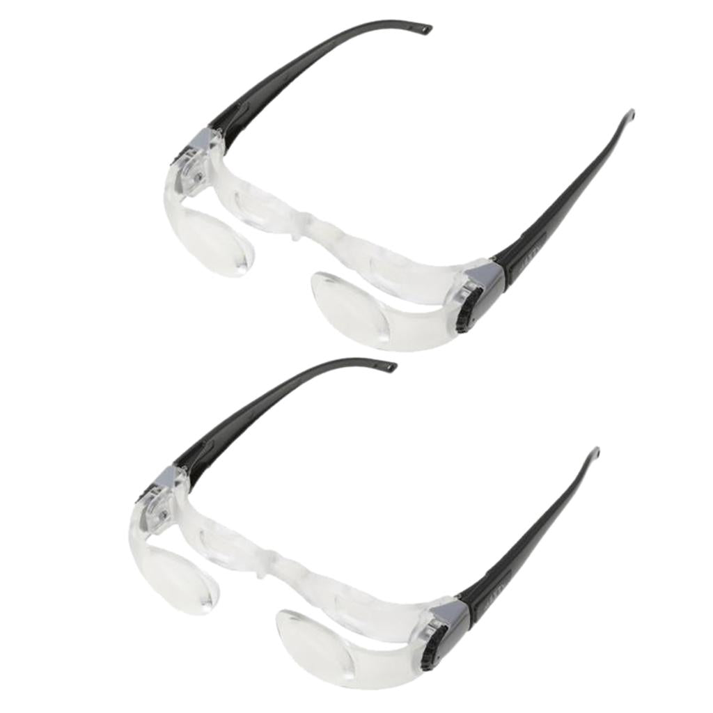 2 Pieces Max TV Television Magnifying Glasses 2.1X 0 to 300 Degree Goggles