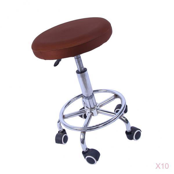 10 Pieces Elastic Bar Stool Covers Round Chair Seat Cover Cushion Coffee