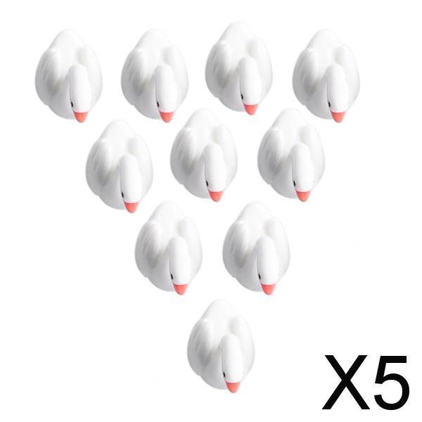 5xWhite Cygnus Lake Model Sculpture Set for Fairy Garden Dollhouse Decoration