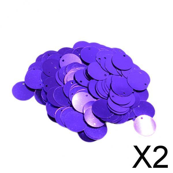 2xDIY Shiny Round Loose Sequins Paillettes Sewing Craft 16mm Dark Purple
