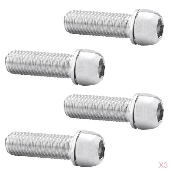 12Pcs Bicycle Stem Screws Water Bottle Cage Bolts Socket Screws Silver M7