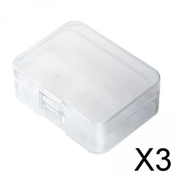 3xPP Plastic Battery Storage Box Waterproof Compact for 16340 18500 Outdoor