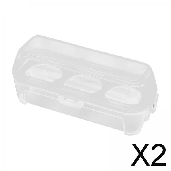 2xEgg Storage Box Organizer Travel Egg Carrying Case Hiking Egg Container Case 3 Grids 15.5x6.5x6cm