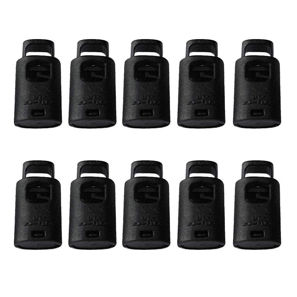 10 Piece Single Hole Cord Lock Clip Clamp Nylon Spring Toggle Stoppers Small