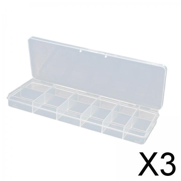 3x12 Slots Nail Tips Organizer Box Empty for False Nail Tips Art Crafts Beads Transparent  