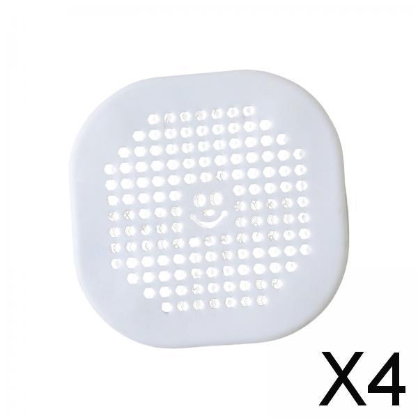 4xShower Drain Covers Household Shower Drain Protectors for Shower Bathtub Tub white