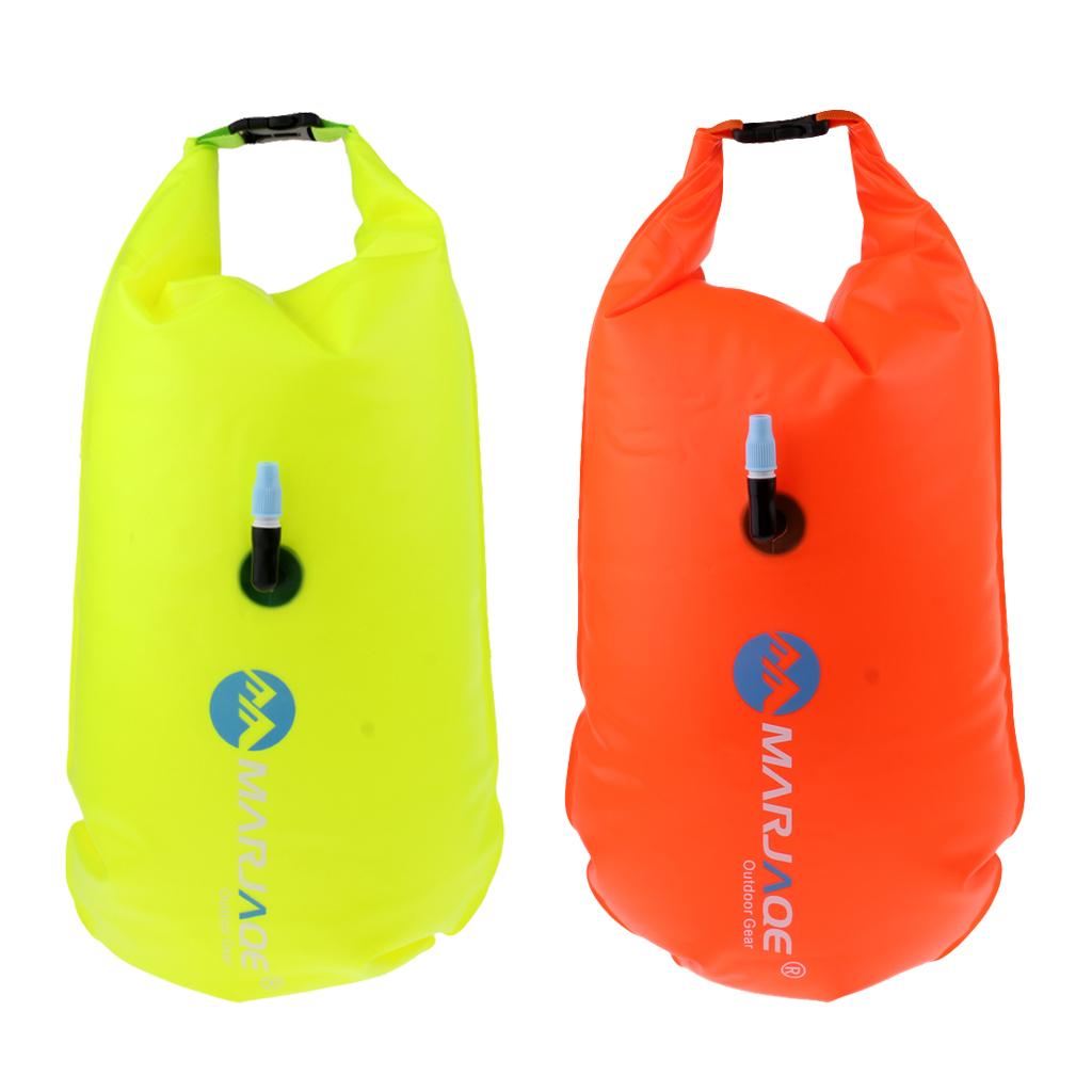 2 Pieces High Visibility Inflatable Bag Open Water Swim Float Tow Bag