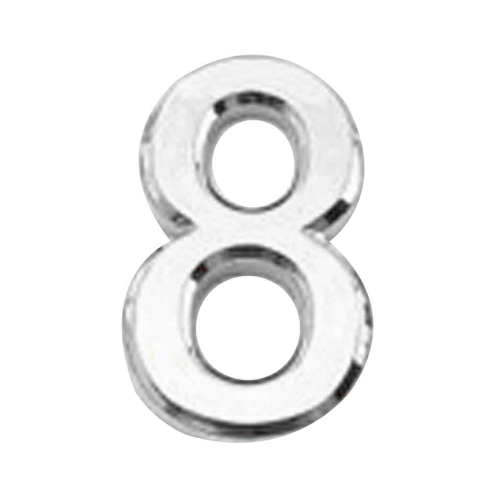 2" Silver Plastic Door Number Plaque Sign For House Garage Office Building 8