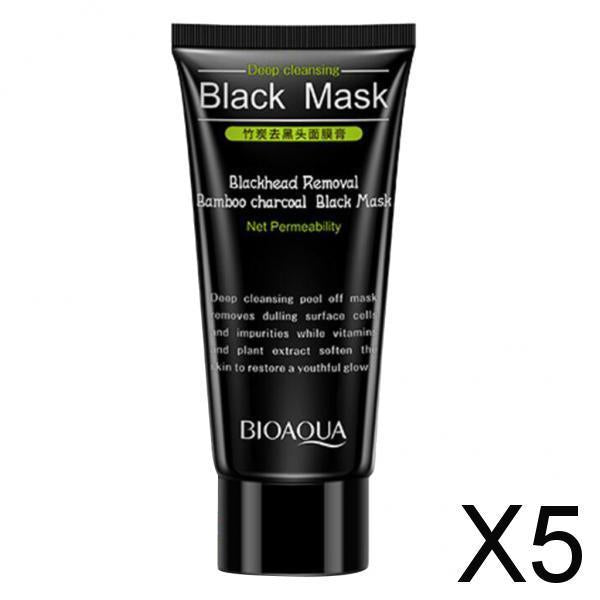 5x60ml Charcoal Blackhead Remover Mask Cleaning Bamboo charcoal 60g