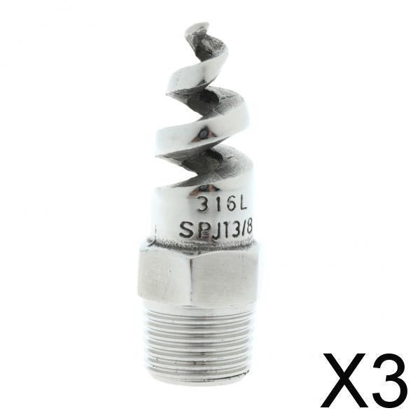 3xSpiral Jet Cone Atomization Spray Nozzle 3/8 Male 316 Stainless Steel"