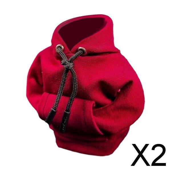 2xGear Shifter Lever Knob Cover Gear Handle Decor for Vehicles Women or Man Red