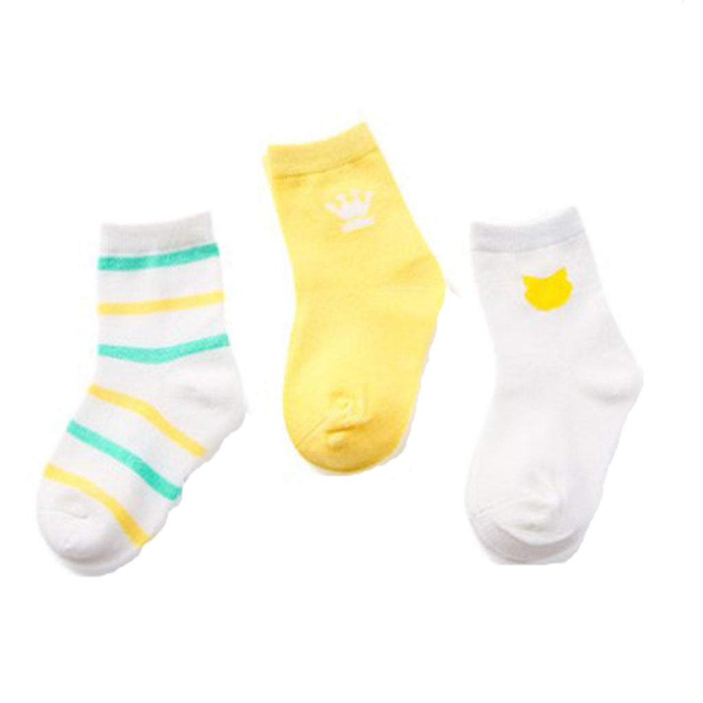 Newborn Baby Socks Spring and Autumn Middle Tube Child Socks Light Yellow