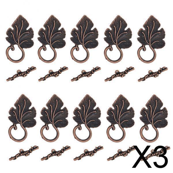 3x10 Sets Leaf OT Toggle Clasps Jewelry Clasp Connectors Jewelry DIY Platinum