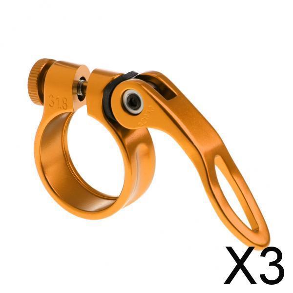 3xSeatPost Clamp Tube Clip Quick Release Mountain Road Bike Part 31.8mm Gold