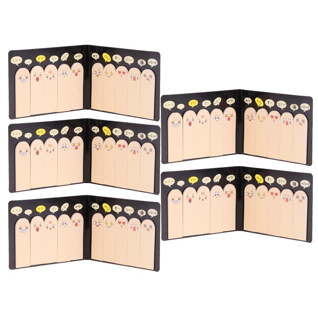 5 Pcs Finger Memo Pads Sticky Marker Office Supplies for Bookmarking