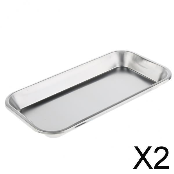 2xThick Stainless Steel Dental Instrument Disinfection Tray