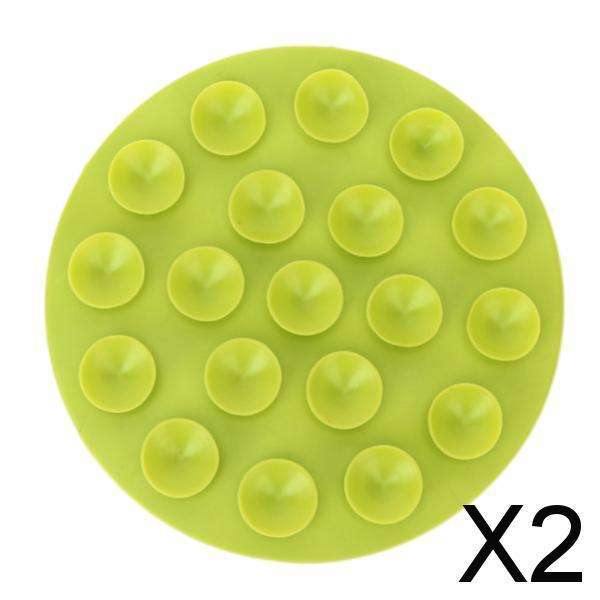 2xAnti Scald Suction Cup Coaster Pad Heat Insulation for Bowl Kitchen Bottle Green