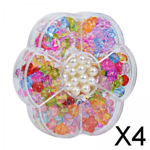 4xHandmade Bead Set Loose Spacer Beads for Necklace Jewelry Making Girl Toy Clear Color