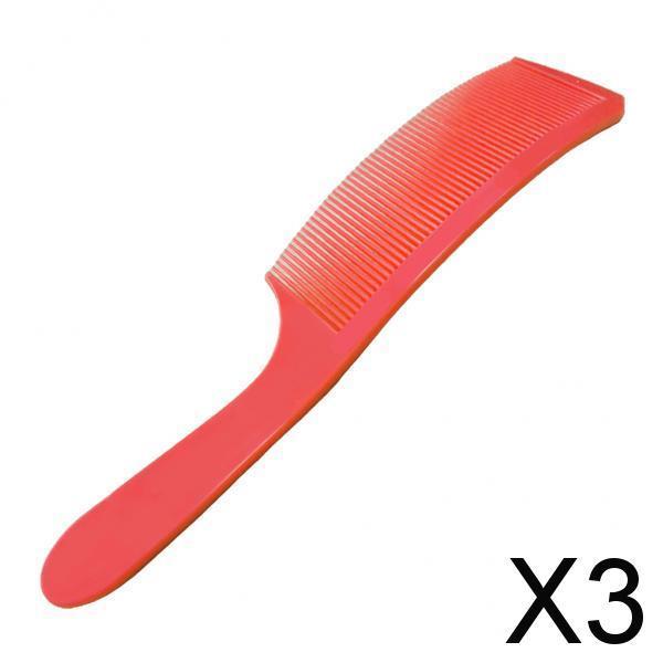 3xBarber Stylist Curved Styling Comb Flat Top Hairdressing Comb Red