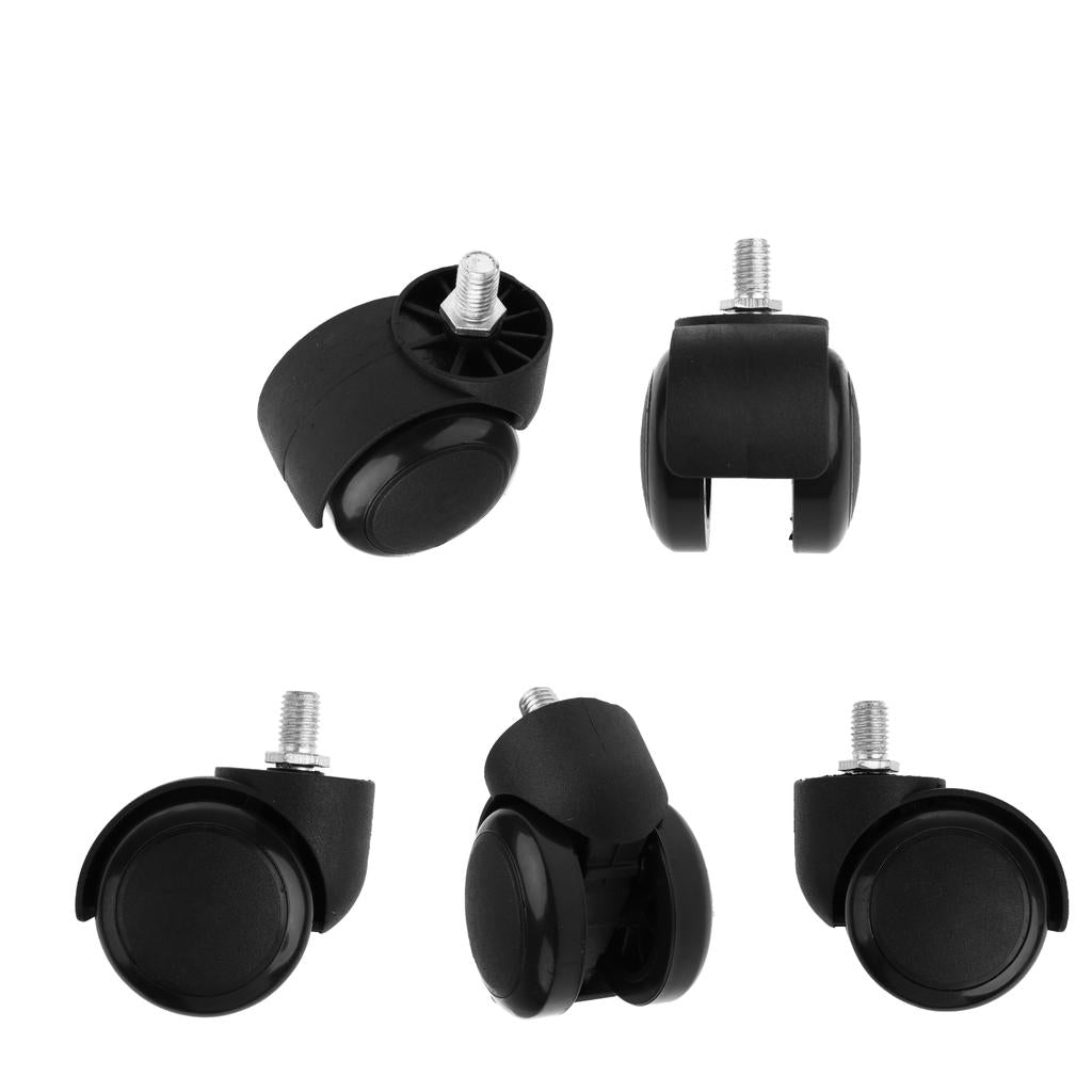 5 Pcs 2'' Swivel Caster Nylon Wheels Hardwood Floor Universal Replacement