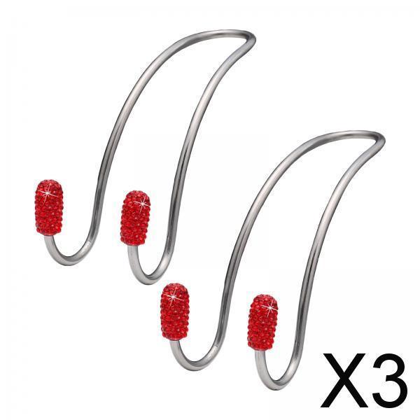 3x2Pcs Car Head Rest Hanger Hooks Grocery Purse Bags Organizer Red