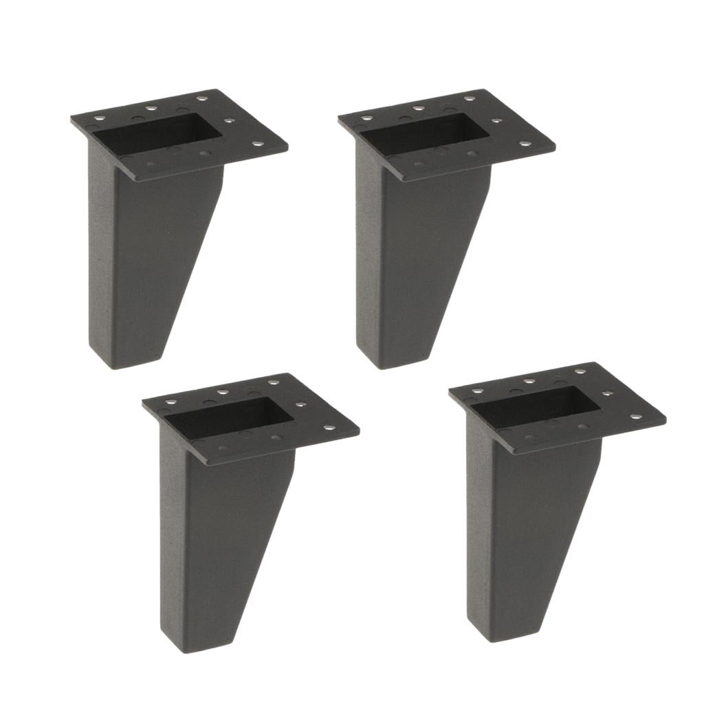 4Pcs Metal Furniture Sofa Leg Anti-damp Feet for Couch Chair Cabinet 8cm BLK