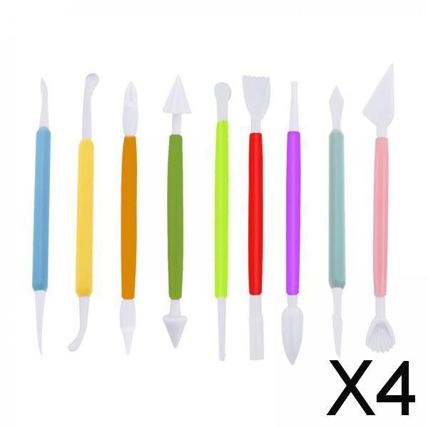 4x9Pack Plastic Clay Tools Ceramic Pottery Kit Shaping And Sculpting Assorted