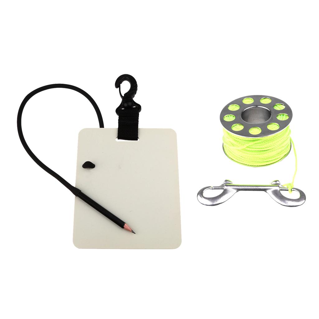 31m Scuba Dive Spool Finger Reel + Diving Underwater Writing Slate Board