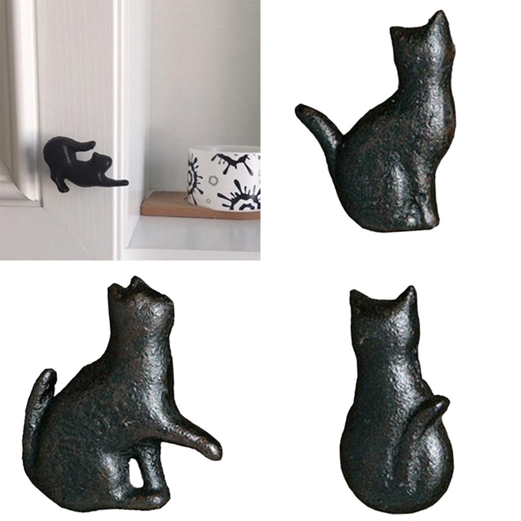 4x Creative Cat Design Cupboard Drawer Knob Kitchen Cabinet Door Pull Knobs