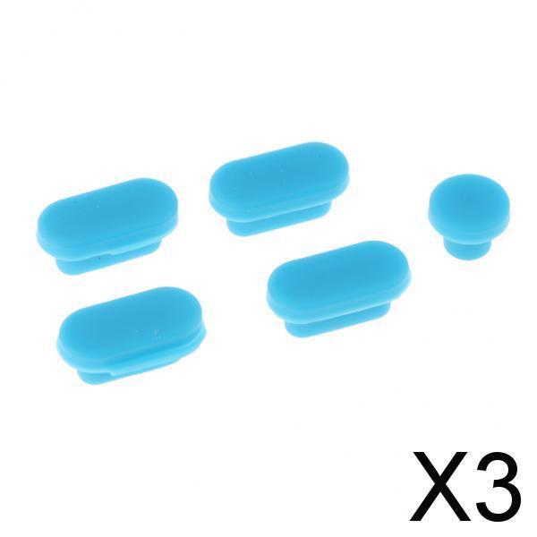 3xSilicone Dust Stopper Dustproof Plug USB Earphone Port Cap for MacBook Blue