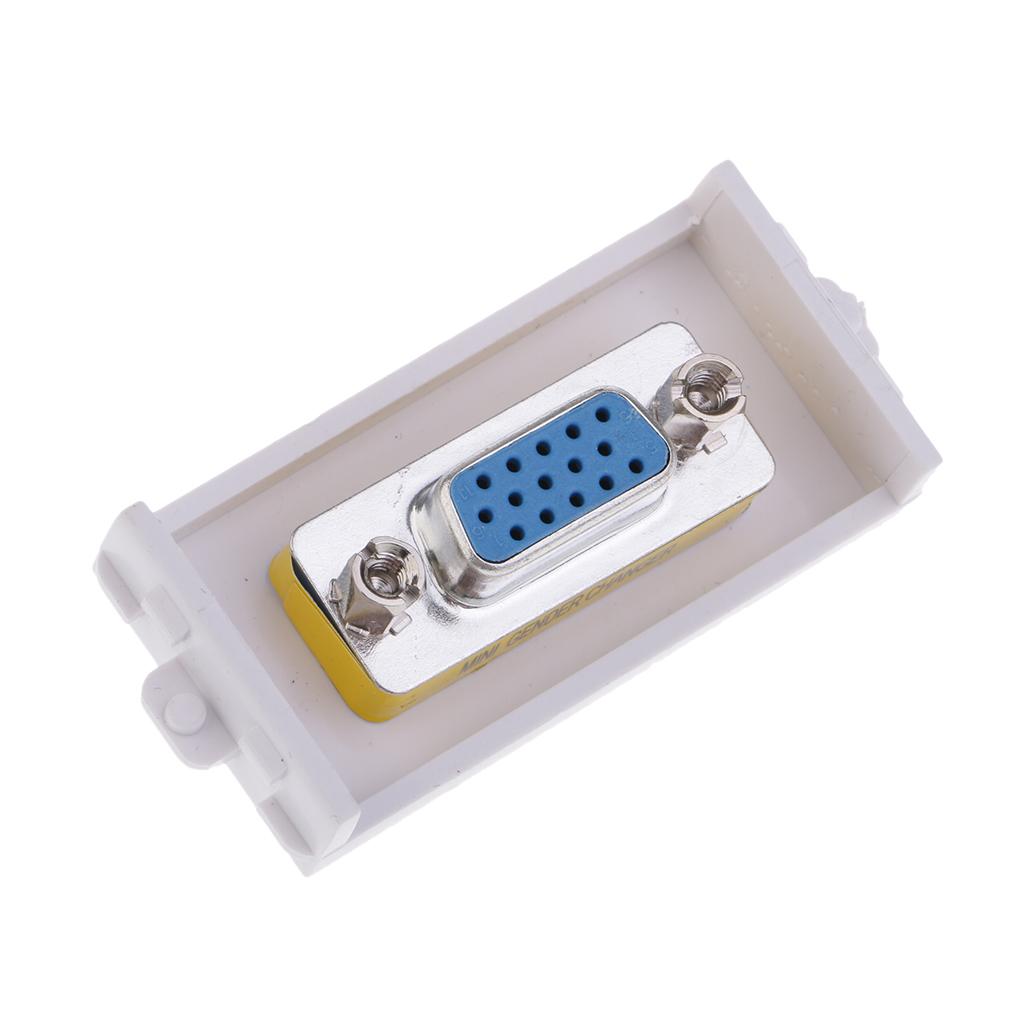 VGA Wall Socket Module Wallplate Modular Plug with Frame Directly Plug Type