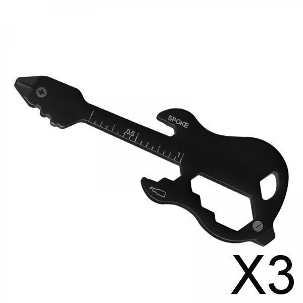 3xMultitool for Keychain Survival Pocket Tool for Traveling Backpacking Hiking black