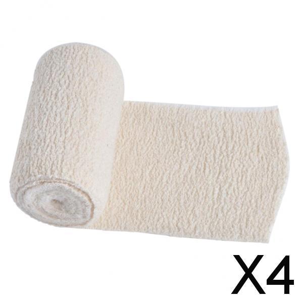 4xCotton Elastic Bandage Sports Injury Protection Compression Wrap 4 inch