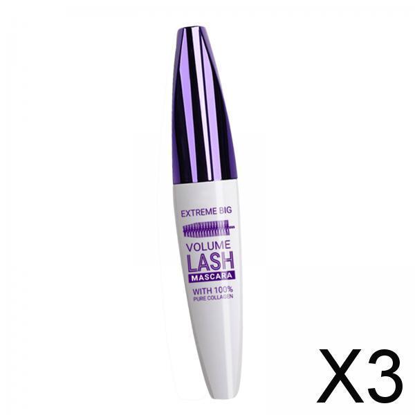 3x5D Silk Fiber Lash Mascara Lengthening Thickening Waterproof Eyelash Mascara Black 