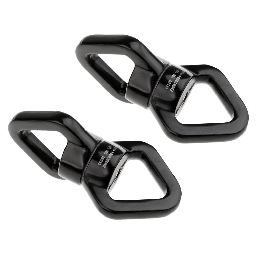 2 Pieces Safety Swivel Rope Connector Device for Climbing Aerial Dance Black