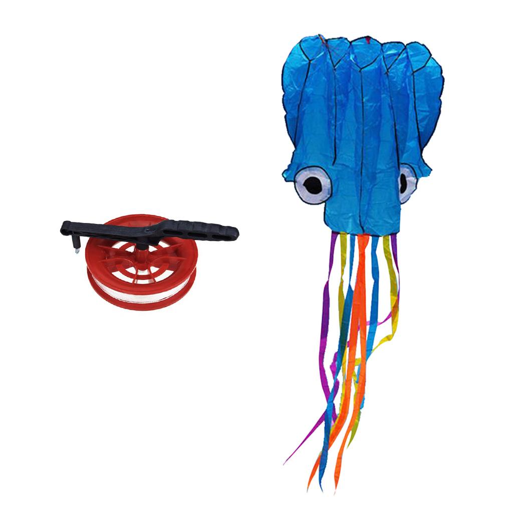 4m Octopus Kite Outdoor Wheel Kite Winder with 100m Twisted String Line Set