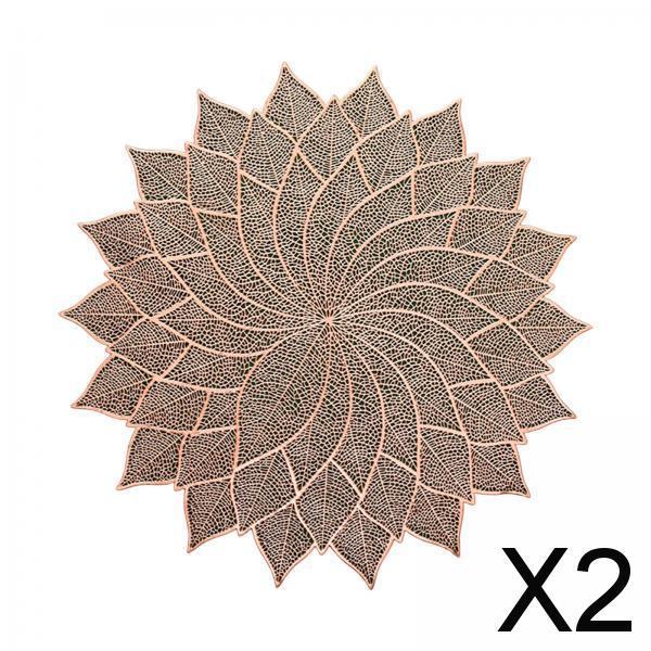 2xPlacemats Table Mats Non Slip Place Mats for Indoor Holiday Decoration Rose Gold