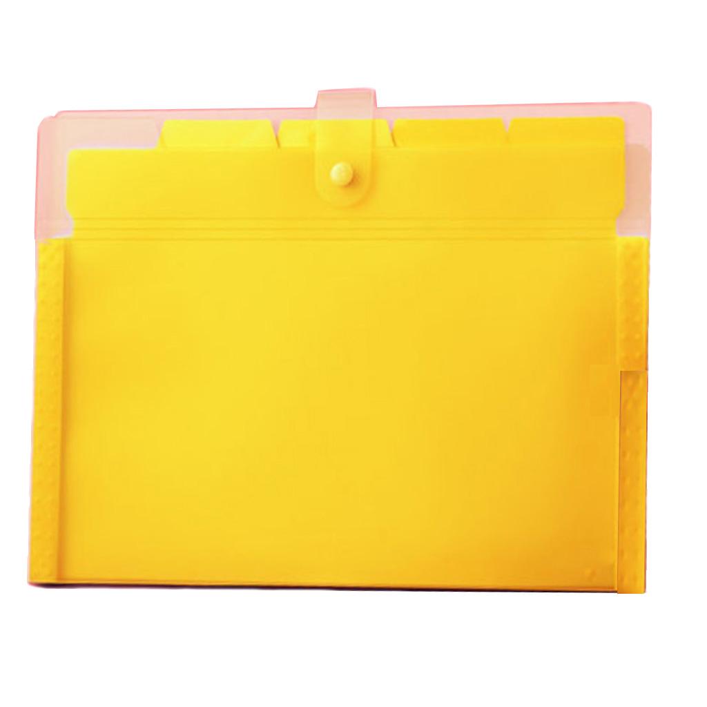 Expanding File Folder Accordion Document Filing Organizer Bag Yellow