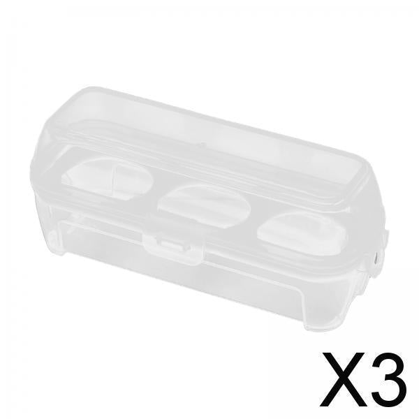 3xEgg Storage Box Organizer Travel Egg Carrying Case Hiking Egg Container Case 3 Grids 15.5x6.5x6cm