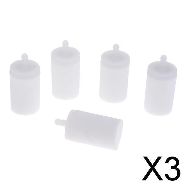 3x5 pieces Plastic Gas Fuel Fliter for Chainsaw Blower Engine Machine White