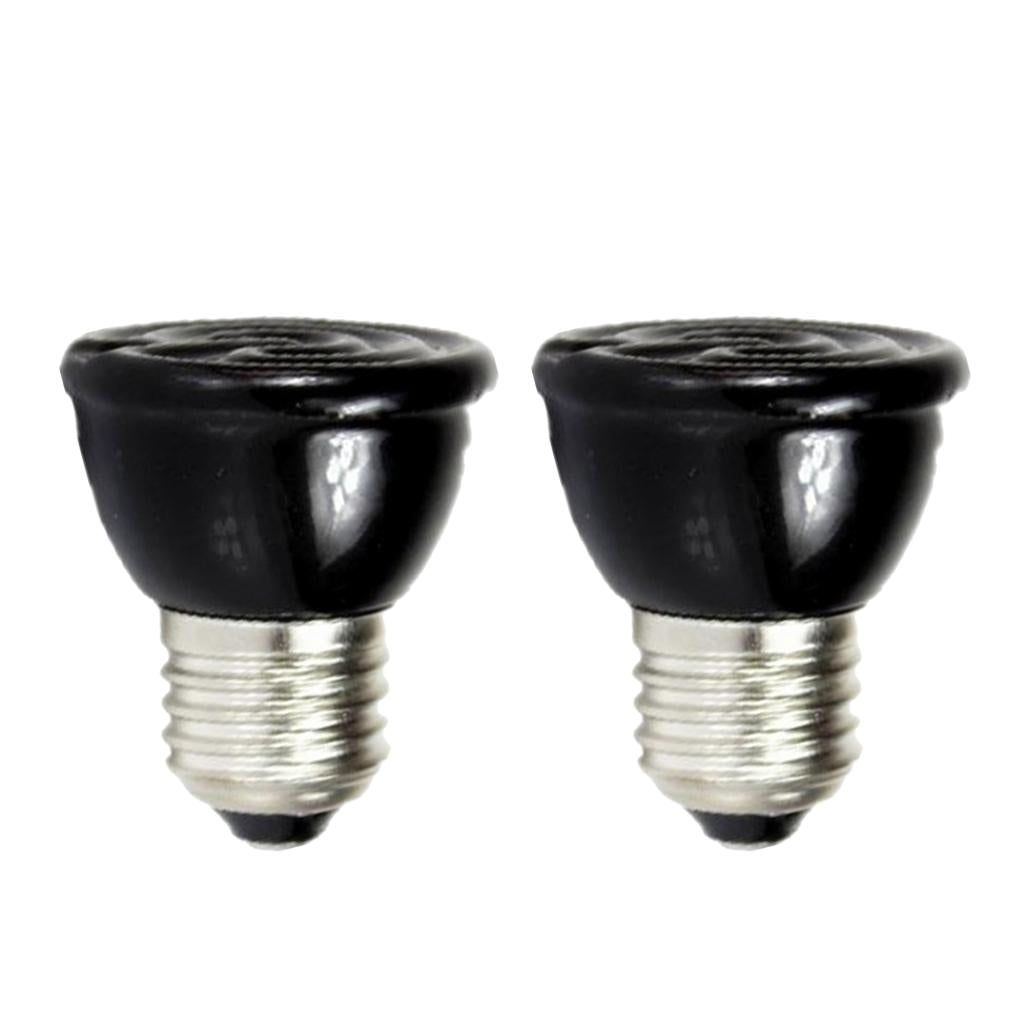 2 Pieces E27 Ceramic Pet Reptile Heat Lamp Infrared Heater Light Bulb 100W
