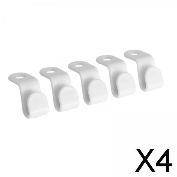 4x5Pcs Clothes Hanger Connector Durable Hanger Clips for Scarves Shirt Jackets white