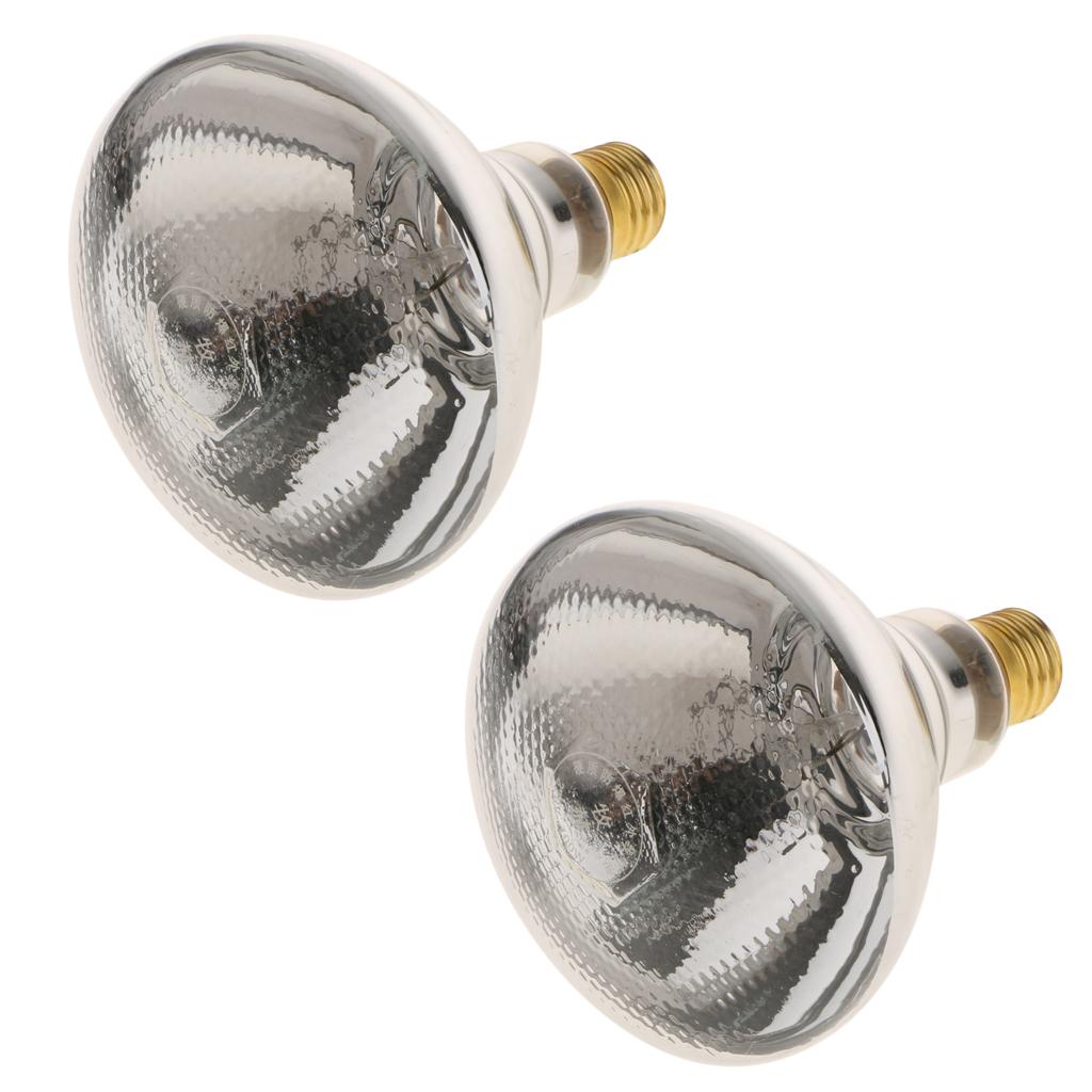 2x E27 Light Bulb Breeding Lamp Heat Emitter Infrared Heater Type 2 - 200W
