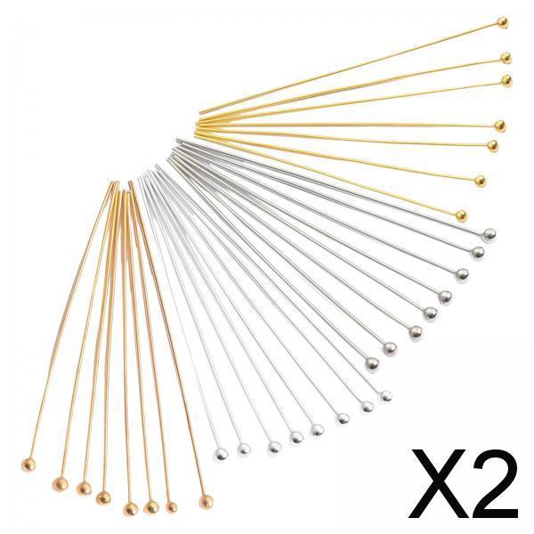 2x200x Metal Ball Head Pins Round Ball Point for Jewelry Making DIY Findings