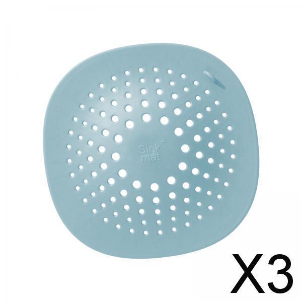 3xDrain Hair Catcher Bath Stopper Sink Strainer Filter Shower Cover Blue